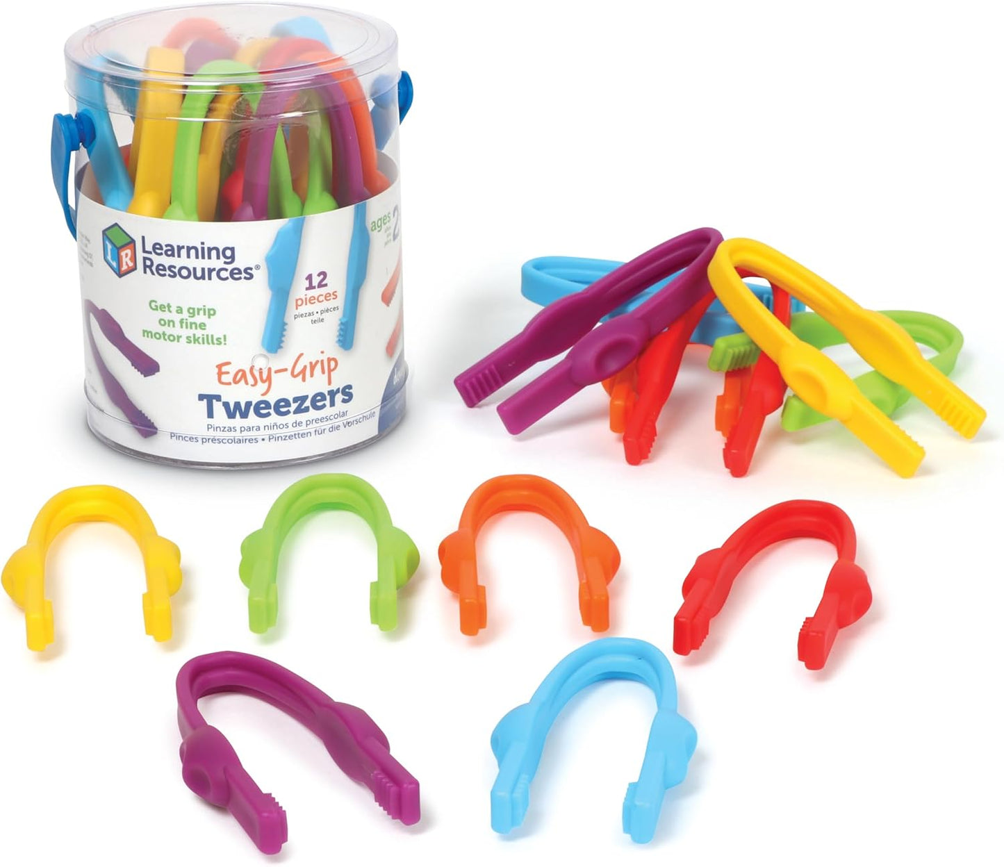 Learning Resources Easy-Grip Tweezers - Montessori Fine Motor Skills Tool for Kids | Sensory Bin Tongs