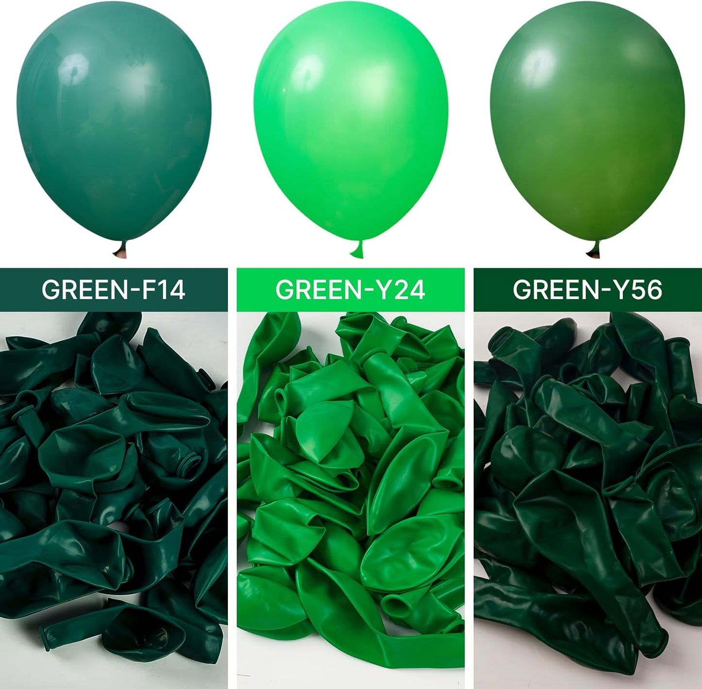 PartyWoo Dark Green Balloons - 152-Piece Emerald Balloon Arch Kit for Birthday & Graduation Decor