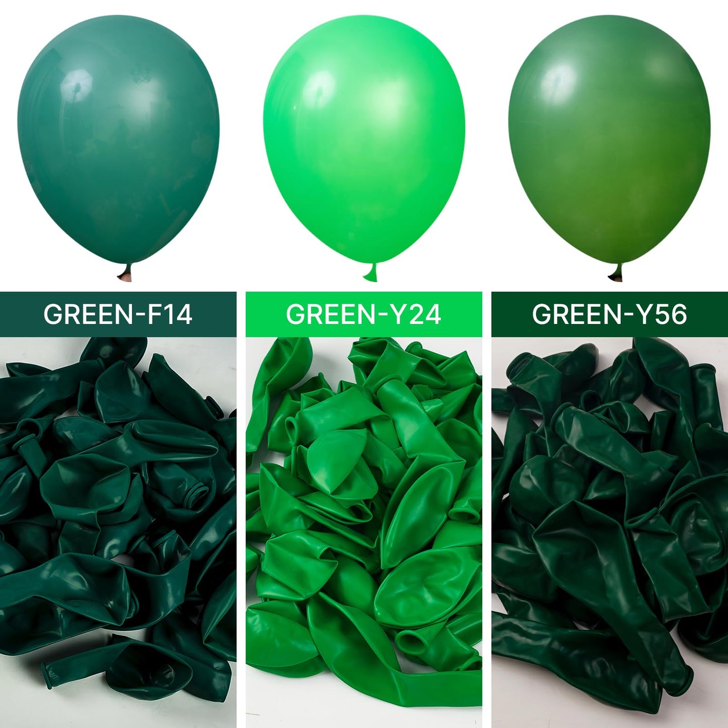 PartyWoo Dark Green Balloons 100pcs 12 Inch Emerald Hunter Forest Green Balloons for Wedding Boy Baby Shower Birthday Christmas Graduation Dinosaur Jungle Golf Theme Party Decorations Green-Y56