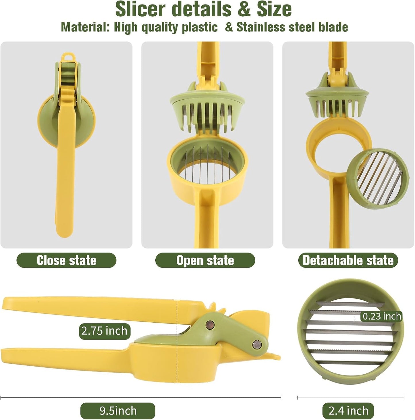 Skiennix Stainless Steel Fruit & Vegetable Slicer - Multifunctional Cutter for Strawberries, Bananas, and More