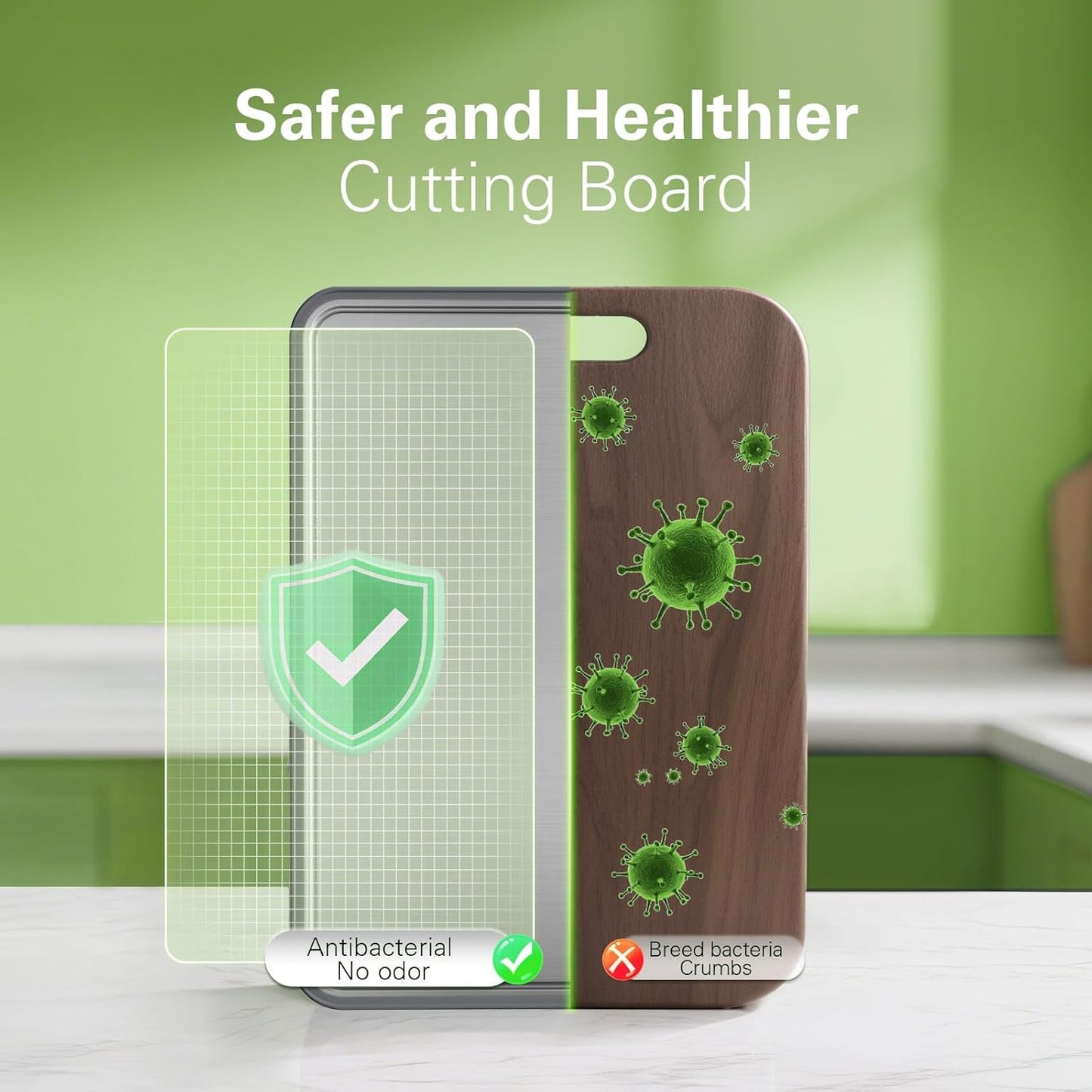 Stainless Steel Cutting Board - 16''×11'' Double-Sided 304 Steel for Meat, Veggies & Fruits
