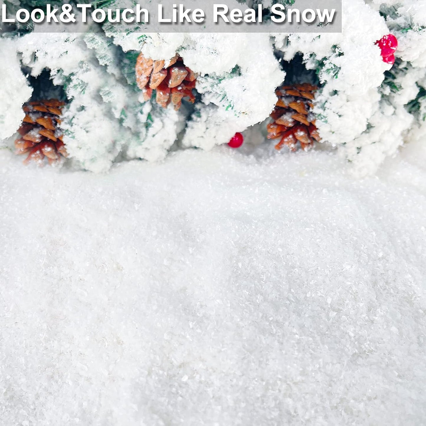 TURNMEON 30 Ounces Fake Snow Powder | Sparkling Artificial Snow for Christmas Decorations & Crafts