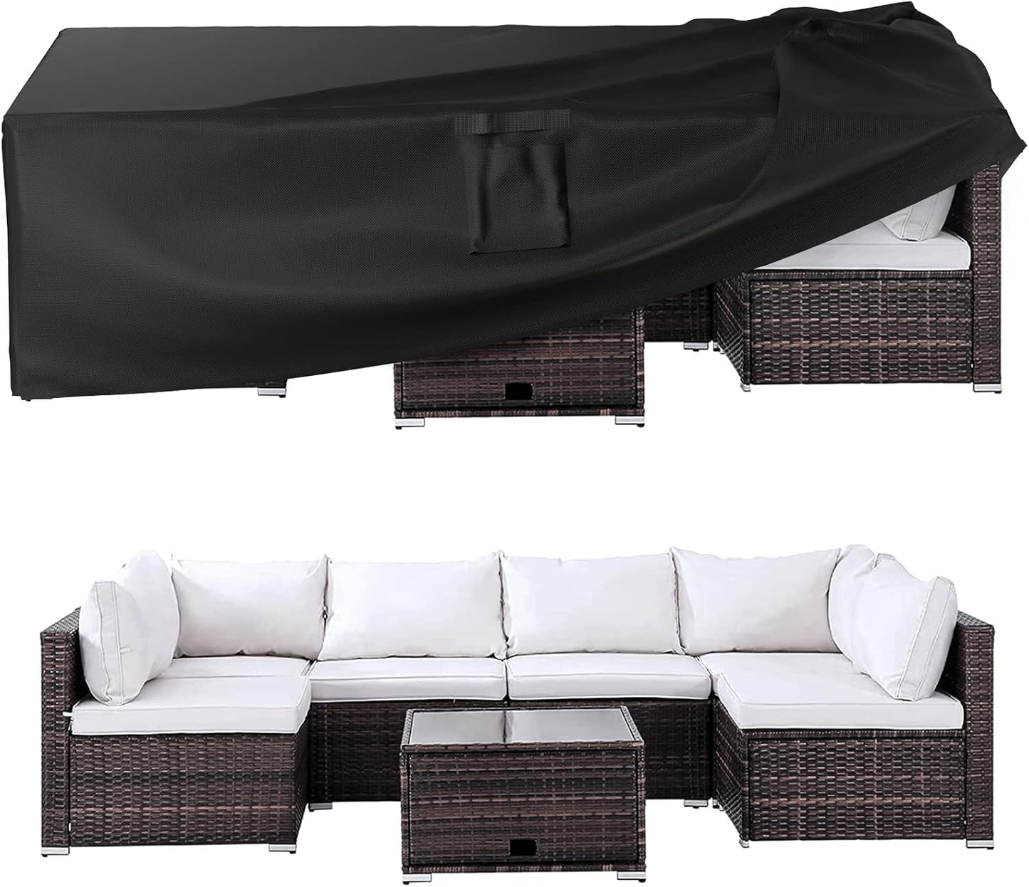 Ruimoy Outdoor Furniture Cover - Heavy Duty Waterproof Protection | Fits Tables & Chairs (108" L x 82" W x 27.9" H)