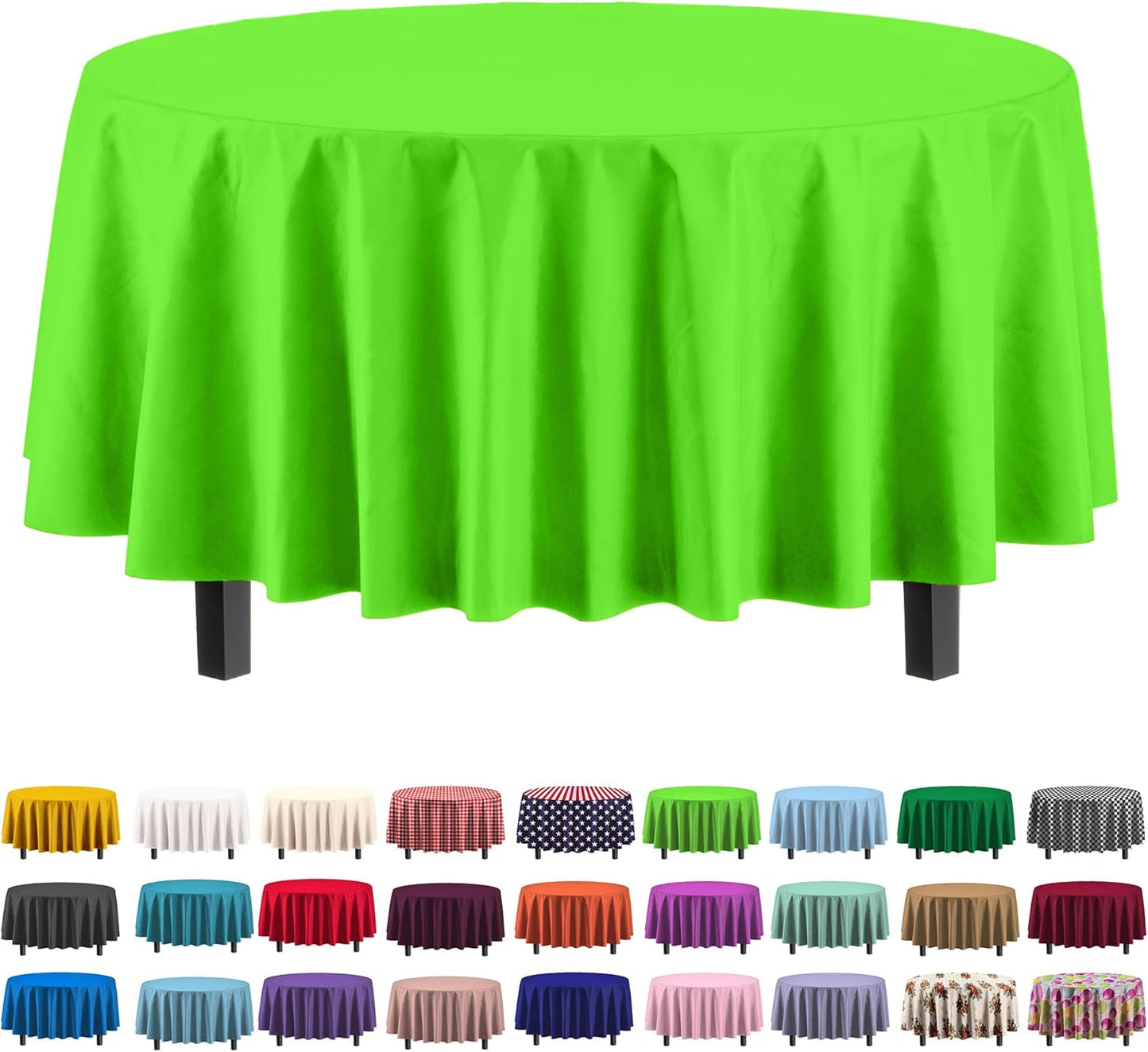 Premium Dark Green Plastic Tablecloths - 12-Pack, 54" x 108" Rectangle Covers
