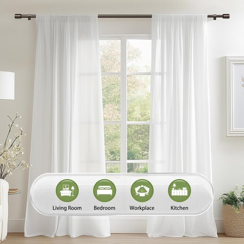 Adjustable Bronze Curtain Rods by [Brand Name] - 5/8” Diameter, 30-60 Inch for Small Windows