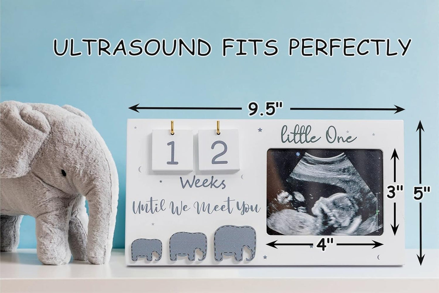 Sonogram Picture Frame - Ultrasound Photo Frame with Baby Countdown Weeks | Perfect Pregnancy Gift for Expecting Parents