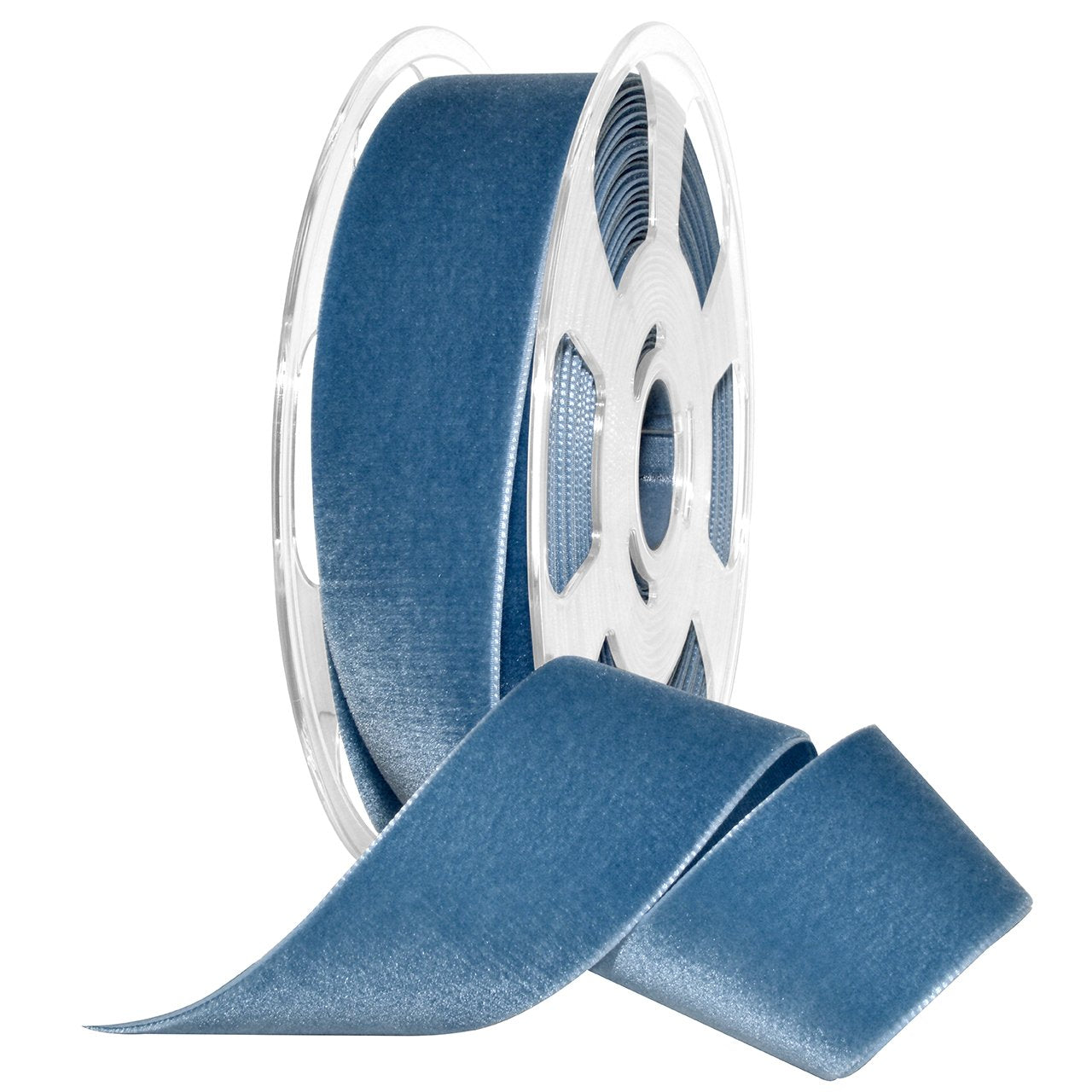 Navy Nylvalour Velvet Ribbon - 5/8 Inch x 11 Yards - Morex Crafting Supplies