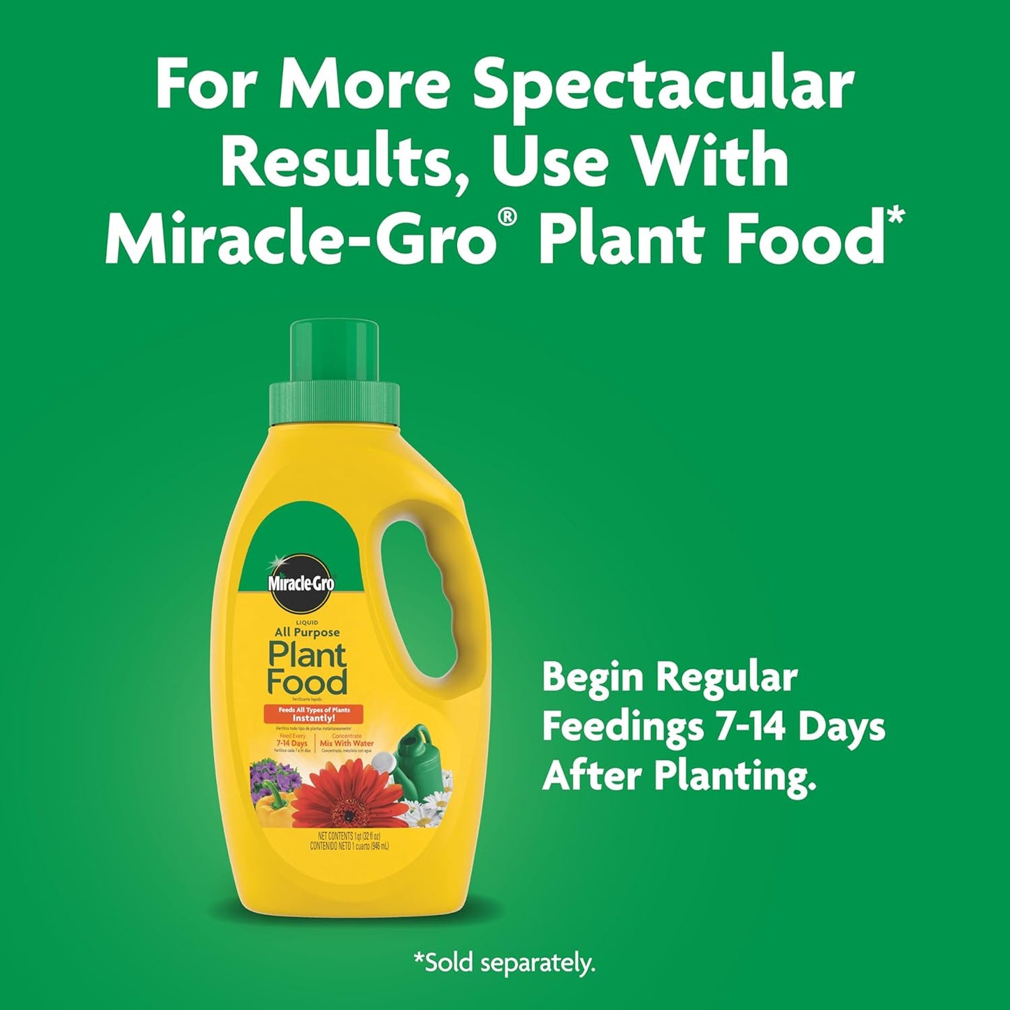 Miracle-Gro Quick Start Liquid Fertilizer - Ideal for Seedlings & Transplants, 48 Fl. Oz.