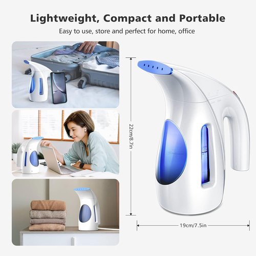 HiLIFE Portable Handheld Clothing Steamer - 700W Quick Wrinkle Remover with 240ml Capacity | Blue