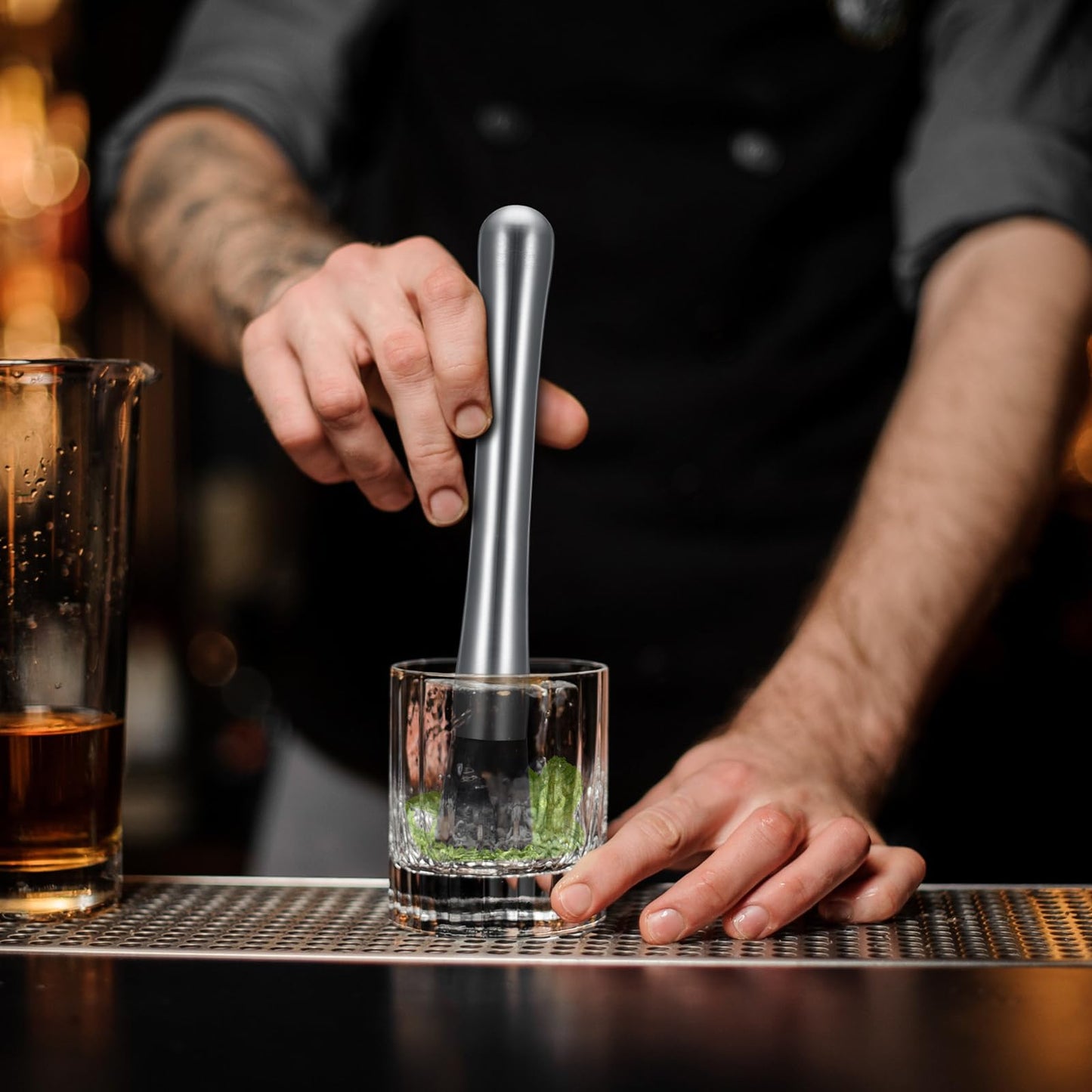 Zonon 32 Pieces 32 Pieces Muddler for Cocktails Stainless Steel Drink Muddler 8 Inch Long Mojito Tool Muller for Drinks Ice Crusher Bartender Tools Set Home Bartender Bars Accessories