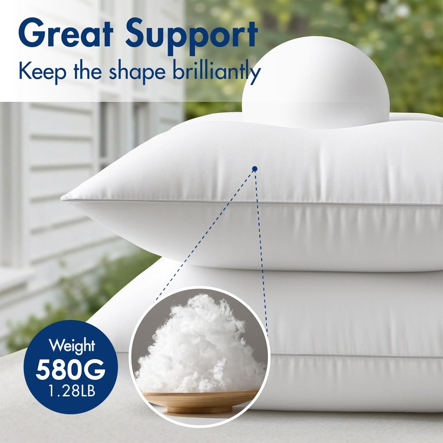 MIULEE Waterproof Outdoor Pillow Inserts - Pack of 2 Decorative 18x18 Square Cushions for Patio & Garden