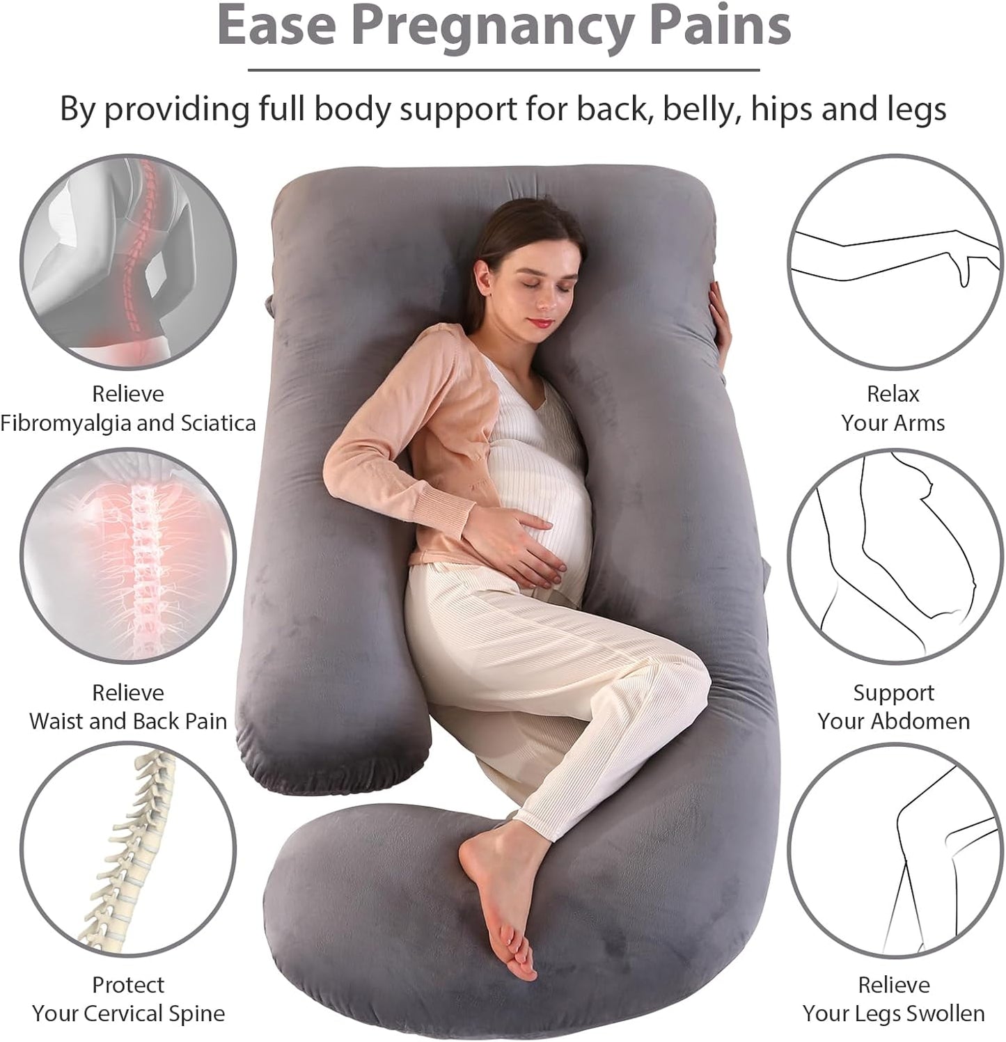 Victostar Pregnancy Pillow - 57-Inch U-Shaped Maternity Pillow for Full Body Support & Comfort
