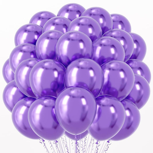 Voircoloria Metallic Purple Balloons, 66pack 12inch Chrome Purple Latex Party Balloons for Birthday Baby Shower Graduation Wedding Valentine's Day Gender Reveal Anniversary Party Decorations