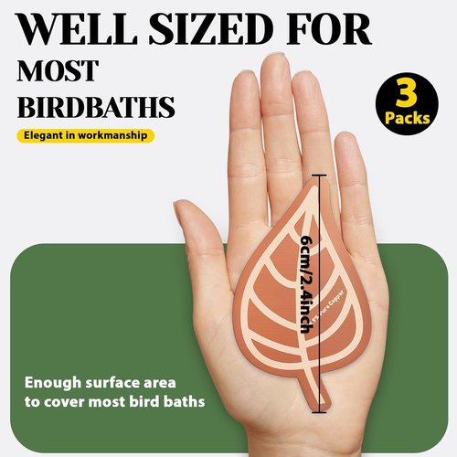 3Pcs Copper Purification Disks by [Brand Name] - 99.99% Pure Copper Water Cleaning Discs for Outdoor Birdbaths & Fountains