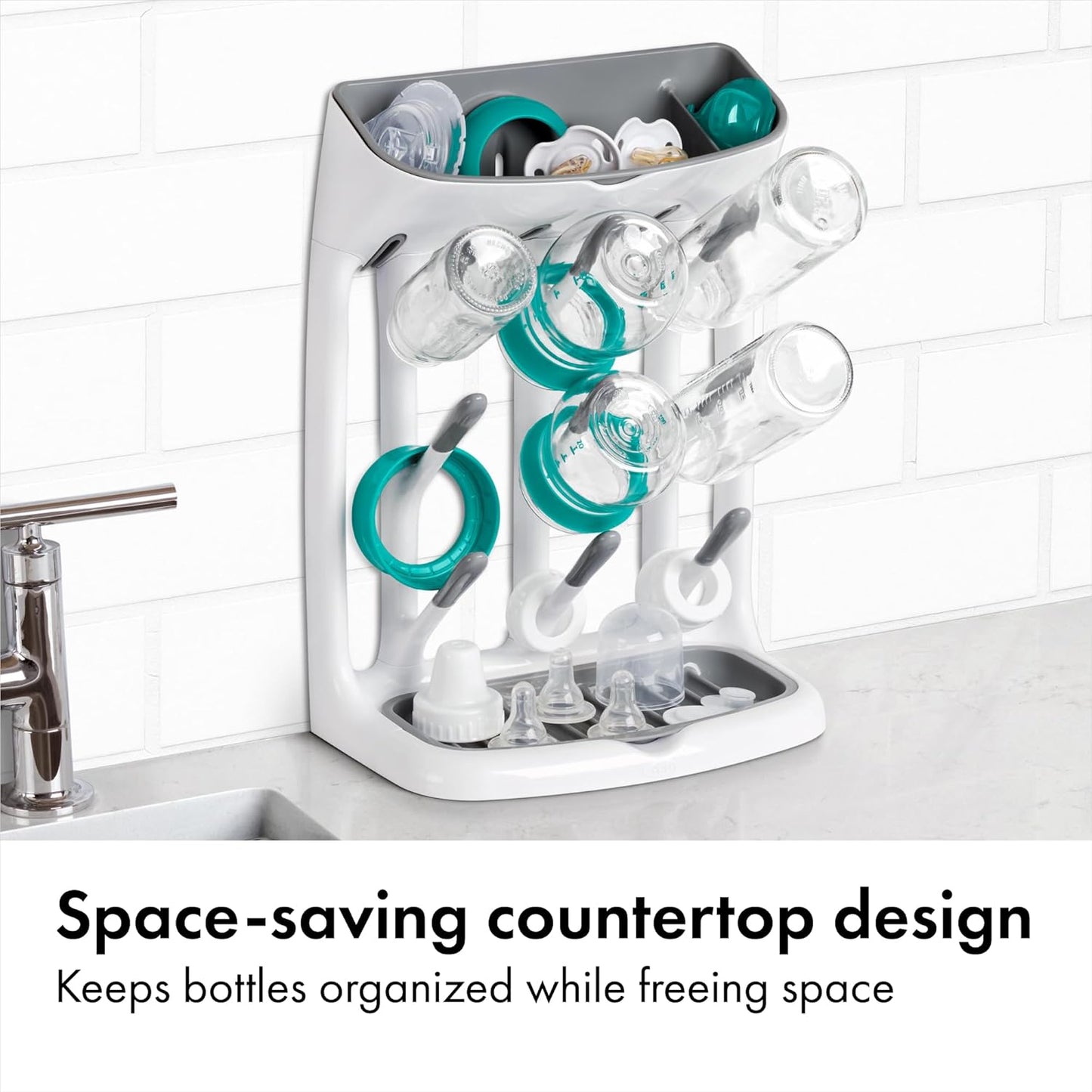 OXO Tot Drying Rack - Space-Saving Design for Efficient Bottle and Dish Drying