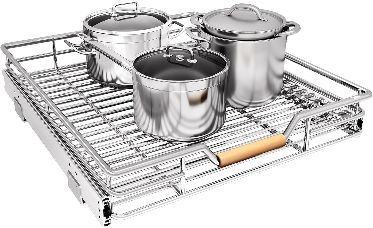 Pull Out Cabinet Organizer - Heavy Duty Sliding Shelves for Pots and Pans | 18"W x 21"D