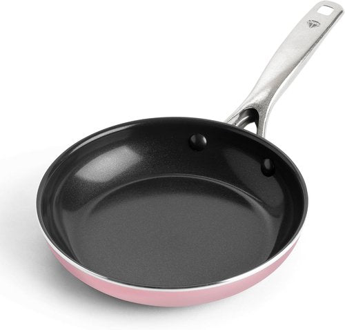 Blue Diamond 8" Nonstick Frying Pan - Ceramic Diamond Infused, PFAS-Free, Dishwasher Safe, Pink