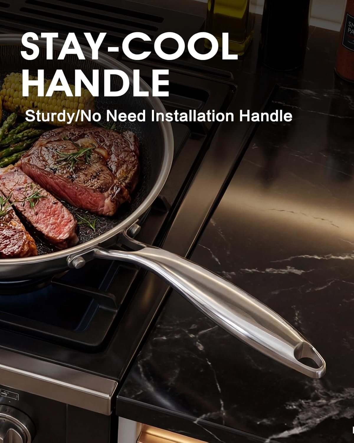 Skiennix 8-Inch Non-Stick Frying Pan | Hybrid Tri-Ply Stainless Steel with Ceramic Coating, PFOA-Free, Dishwasher & Oven Safe