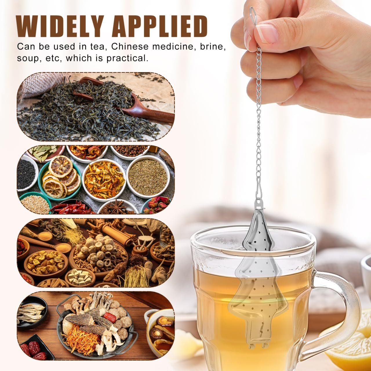 Abaodam Stainless Steel Tea Infuser Tree Shape 6-Pack Loose Leaf Tea Strainers Filters for Home Office Brewing Accessories