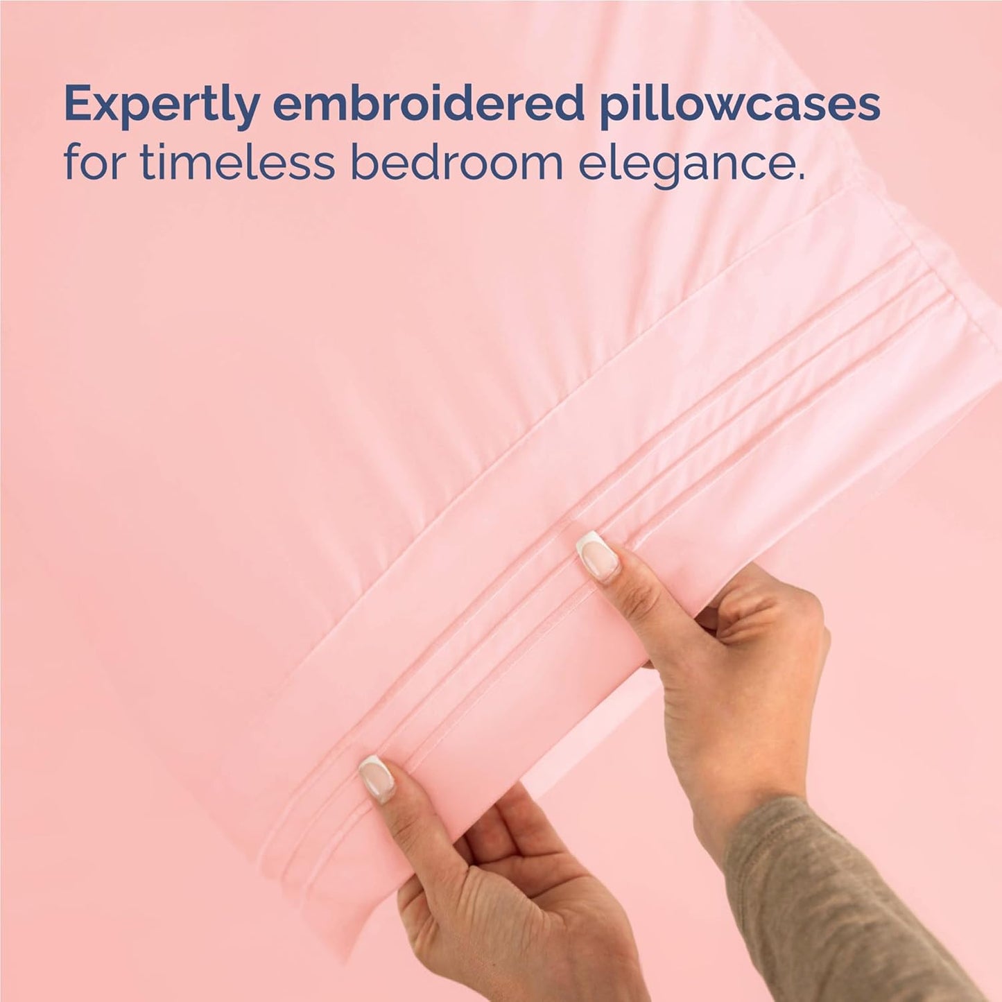 Skiennix Full Size 4-Piece Sheet Set - Comfy Cooling Bed Sheets | Ultra-Soft, Deep Pockets - Baby Pink