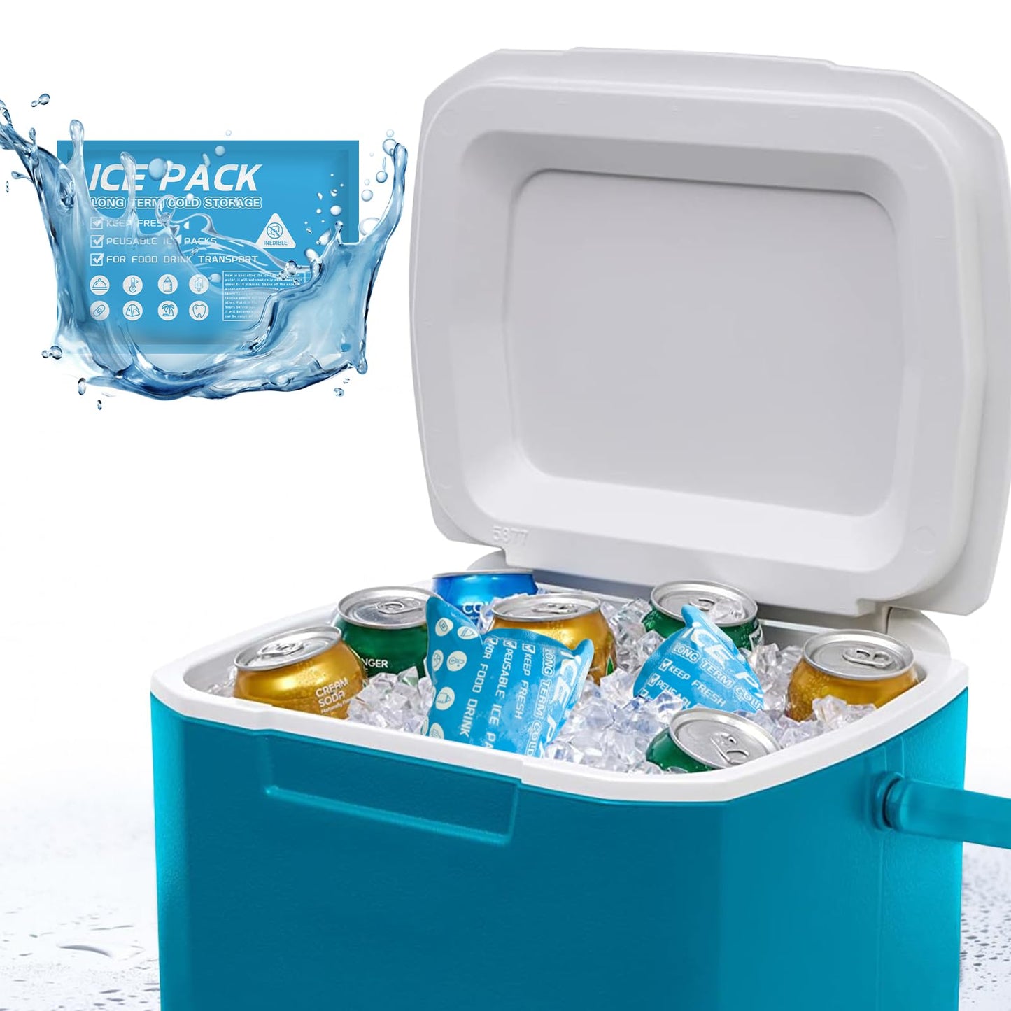 Lagincig 50PCS Ice Packs for Coolers Shipping Lunch Box - Cold Cooler Bag Long Lasting Reusable Ice Pack Gel Freezer Packs for Camping Beach Fishing Shipping Food