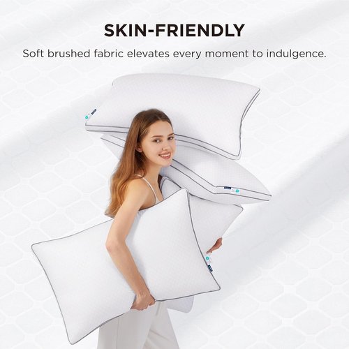 Bedsure Queen Pillows - Fluffy Hotel Quality Down Alternative Set of 2 | Diamond Quilted Design for All Sleepers