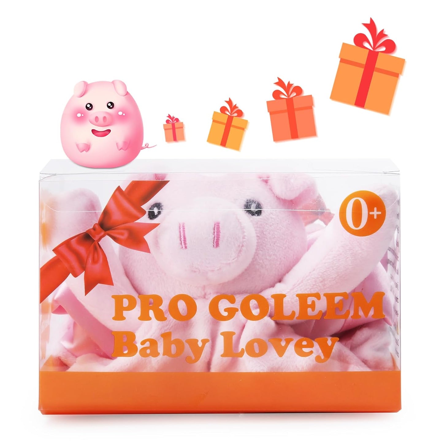 Pro Goleem Pig Lovey - Soft Security Blanket & Snuggle Toy for Babies | 16-Inch Stuffed Animal Gift