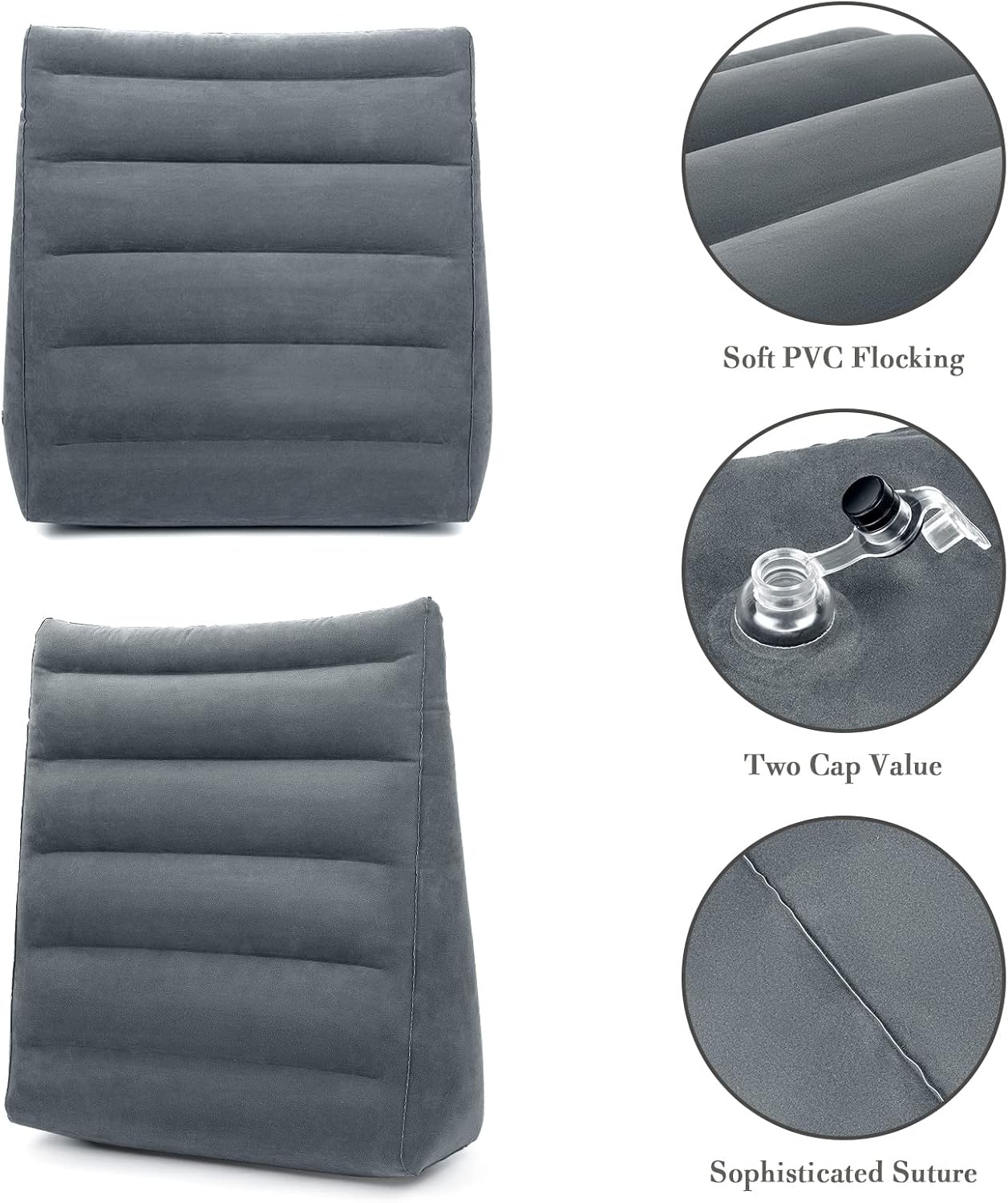 USHMA Inflatable Wedge Pillow - Portable Travel Design with Fast Inflation & Deflation | Ideal for Back & Knee Support