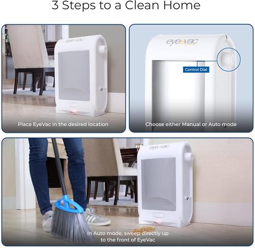 EyeVac Pro Touchless Vacuum - Ultra-Fast Automatic Dustpan for Salon & Home | 1400W Corded, Bagless (White)
