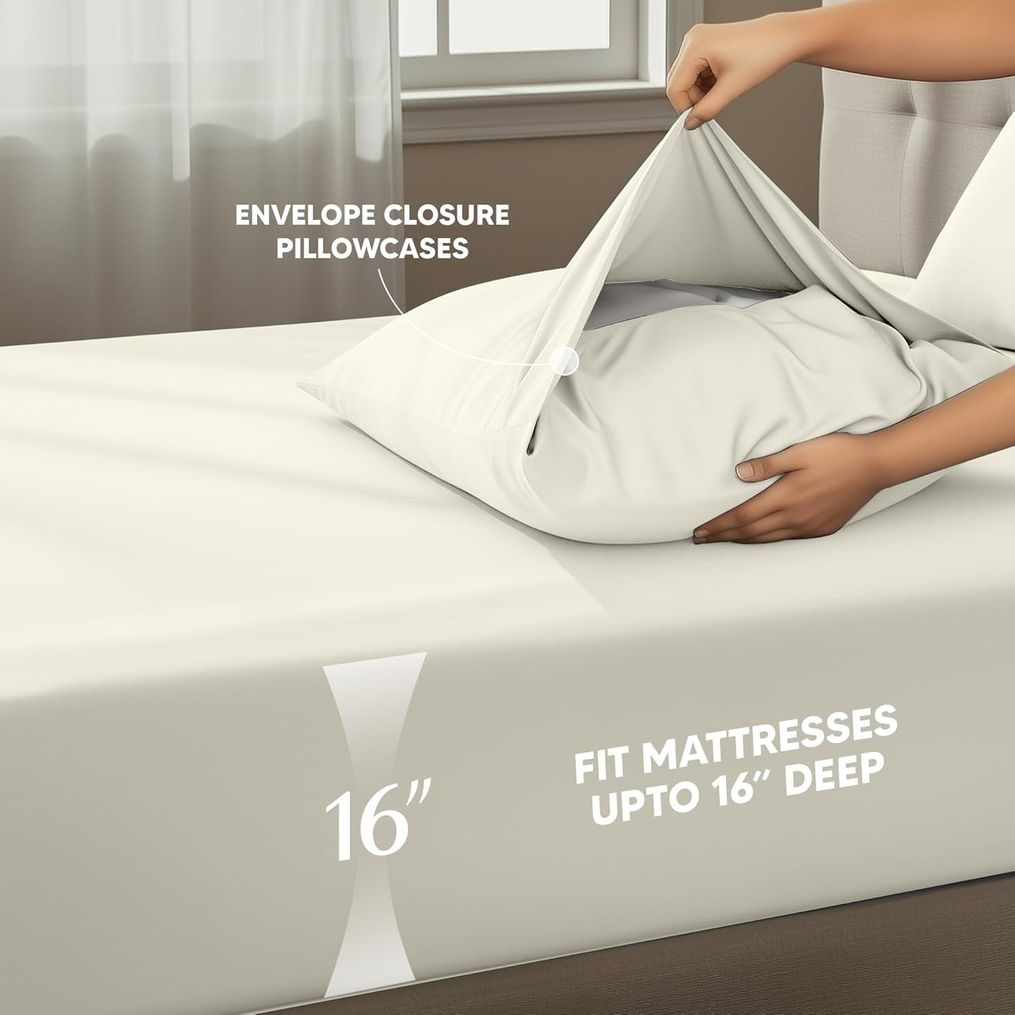 Utopia Bedding Full Size Sheet Set - Soft, Breathable Microfiber | 4-Piece Ivory Bed Sheets, Oeko-Tex Certified