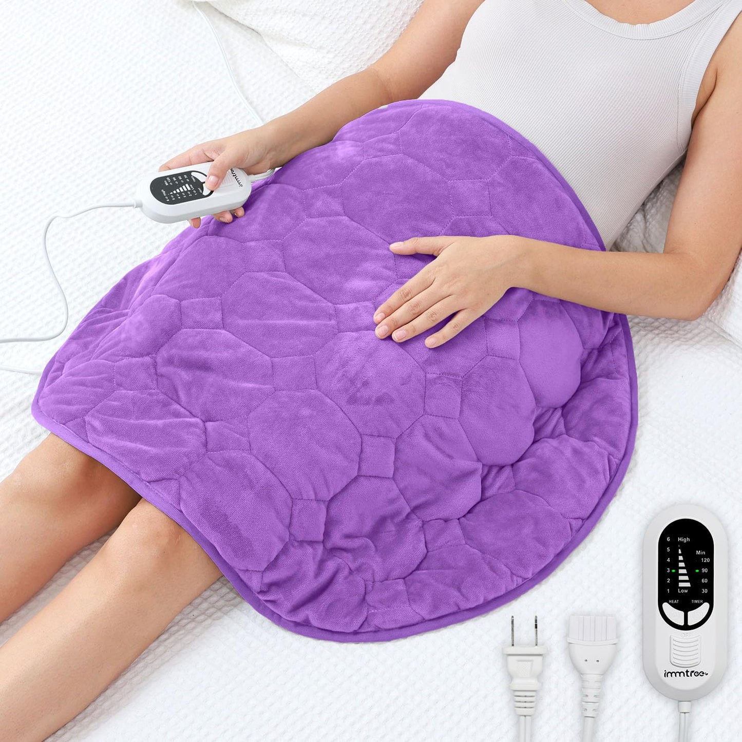 immtree Weighted Heating Pad 5lbs for Deeper Pain Relief,Extra Large(29x24) Weighted Heating Blanket with Fast Heat Technology,Weighted Lap Heated Blanket,Weighted Heated Pad for Back and Shoulder