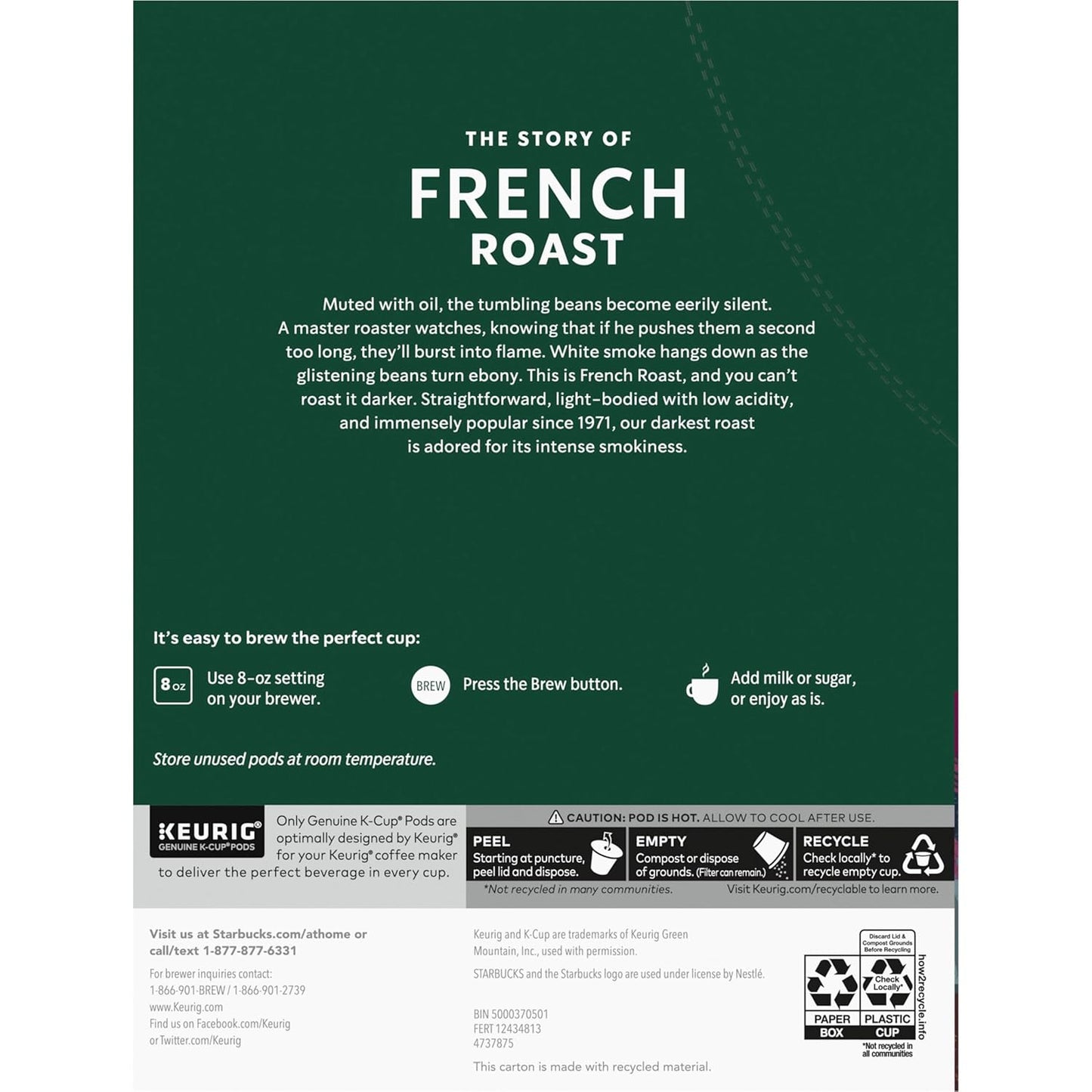 Starbucks K-Cup Coffee Pods - Dark Roast French Roast for Hot or Iced Coffee | 96 Count