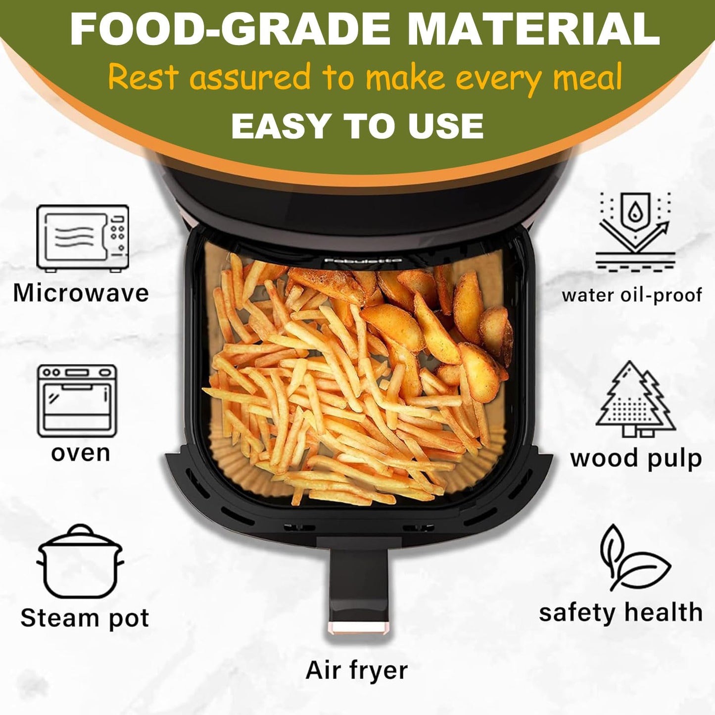 2 QT Air Fryer Liners for CHEFMAN 2 Qt Mini Air Fryer, Air Fryer Liners Disposable Small 2 qt 2.6qt, Small AirFryer Liners, DASH Air Fryer Liners