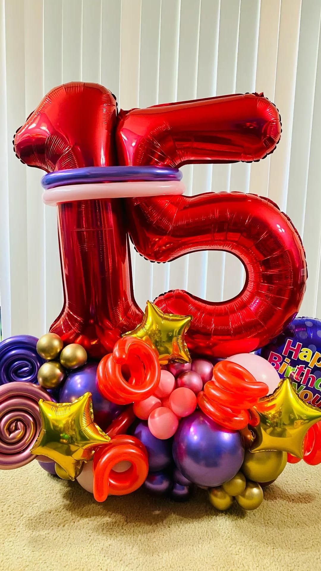 Red 5 Balloon, Number Balloon 40 Inch for Red Party Supplies, 5th Birthday Balloon Decorations, 5 Number Balloons, Number 5 Balloon