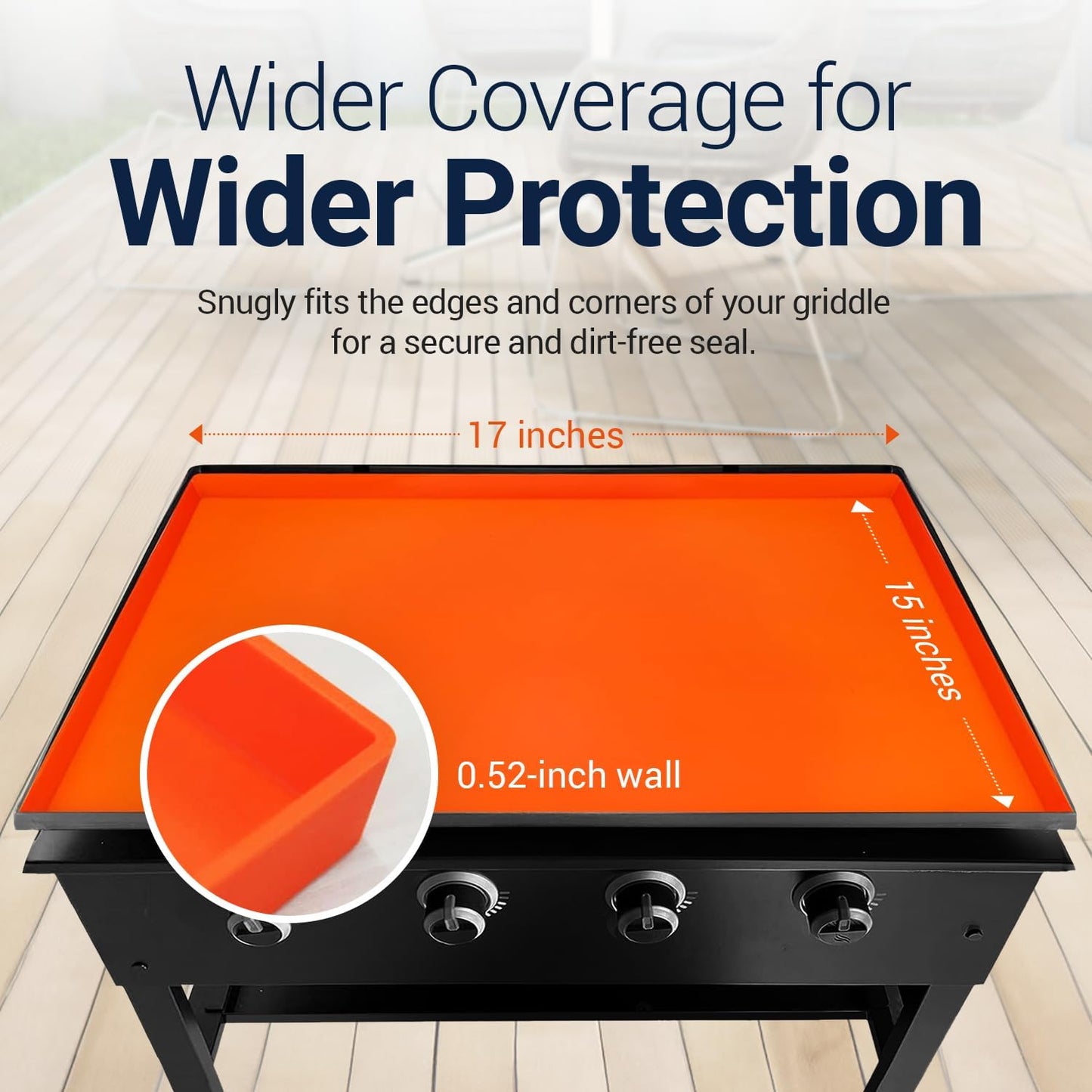 Linda’s Essentials 17" Silicone Griddle Mat - Heavy-Duty Cover Protects from Dirt, Rust & Insects