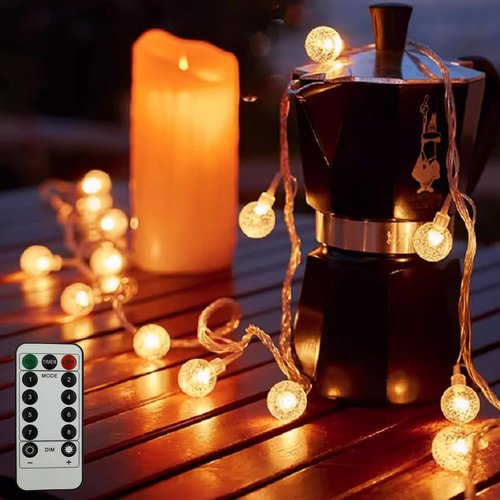 GTSYDING Bubble Globe String Lights - 40 LEDs, 19.6 FT, Waterproof Fairy Lights with Remote | Warm White
