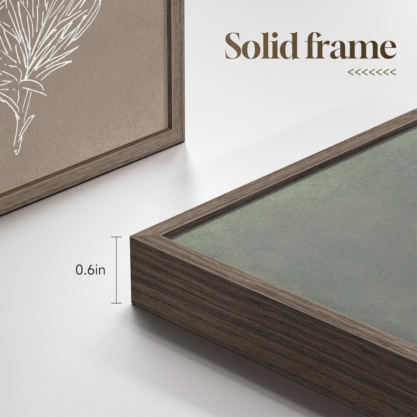 Skiennix Framed Boho Botanical Wall Art - 4 Piece Rustic Floral Canvas Prints for Modern Decor