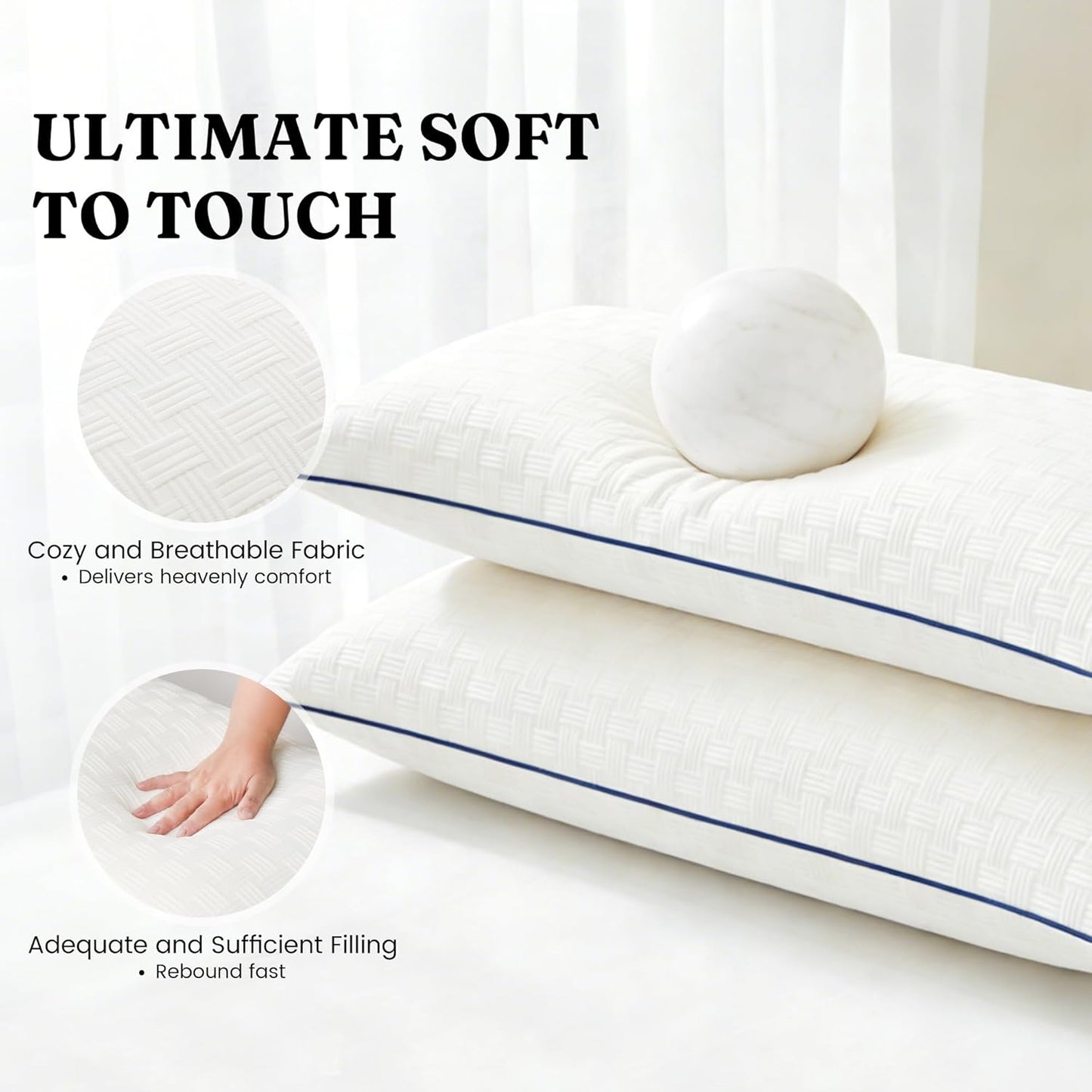 Oubonun 14x36 Rectangle Pillow Inserts - Beige Decorative Throw Pillows for Sofa & Bed | 100% Polyester Filling