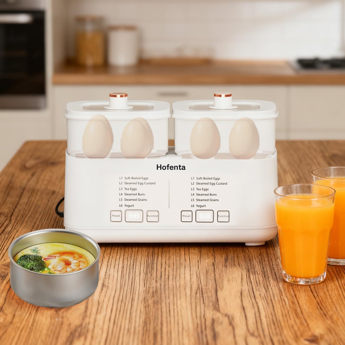 Rapid Electric Egg Cooker - Hard Boiled Egg Boiler with Timer & Auto Shut-Off | 16 Egg Capacity, 2 Tiers