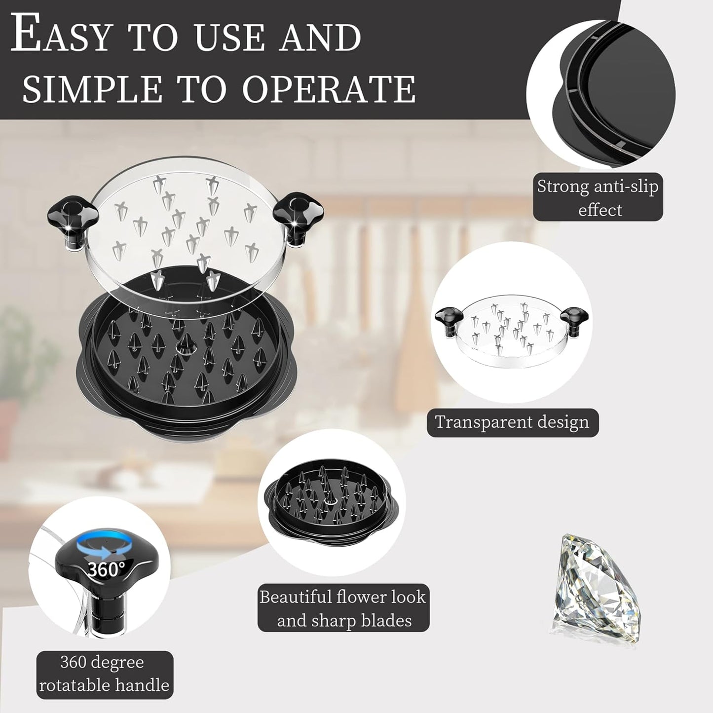 Vertdens Chicken Shredder - 10" Pro Tool for Effortless Meat Shredding | Versatile Black Design