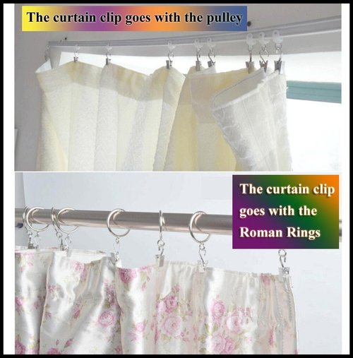 Curtain Clips Hooks Stainless Steel - Coideal 100 Pack Silver Heavy-Duty Wire Holder for Hanging Camper Awning String Party Lights, Christmas Decoration, Indoor Outdoor Decor