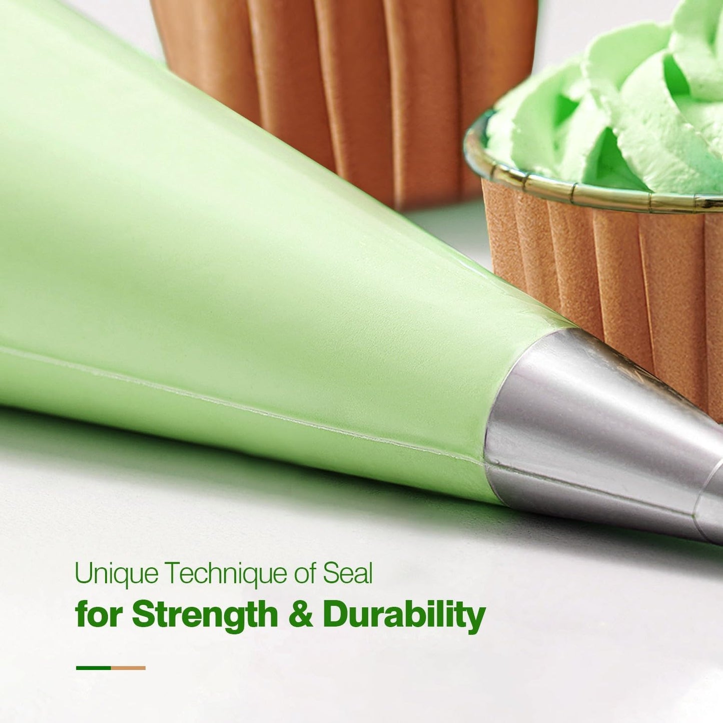 Keenpioneer 18-Inch Disposable Piping Bags - Large Capacity Biobased Cake Decorating Bags | Pack of 100