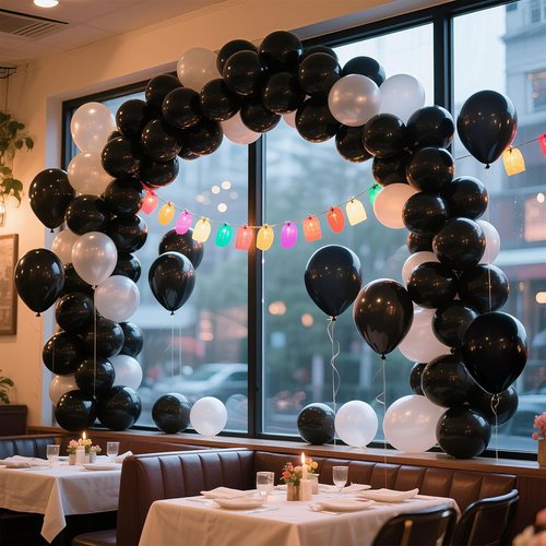 Black Balloons | 100 Pack 12-Inch Round Latex Party Decorations for Halloween & Weddings