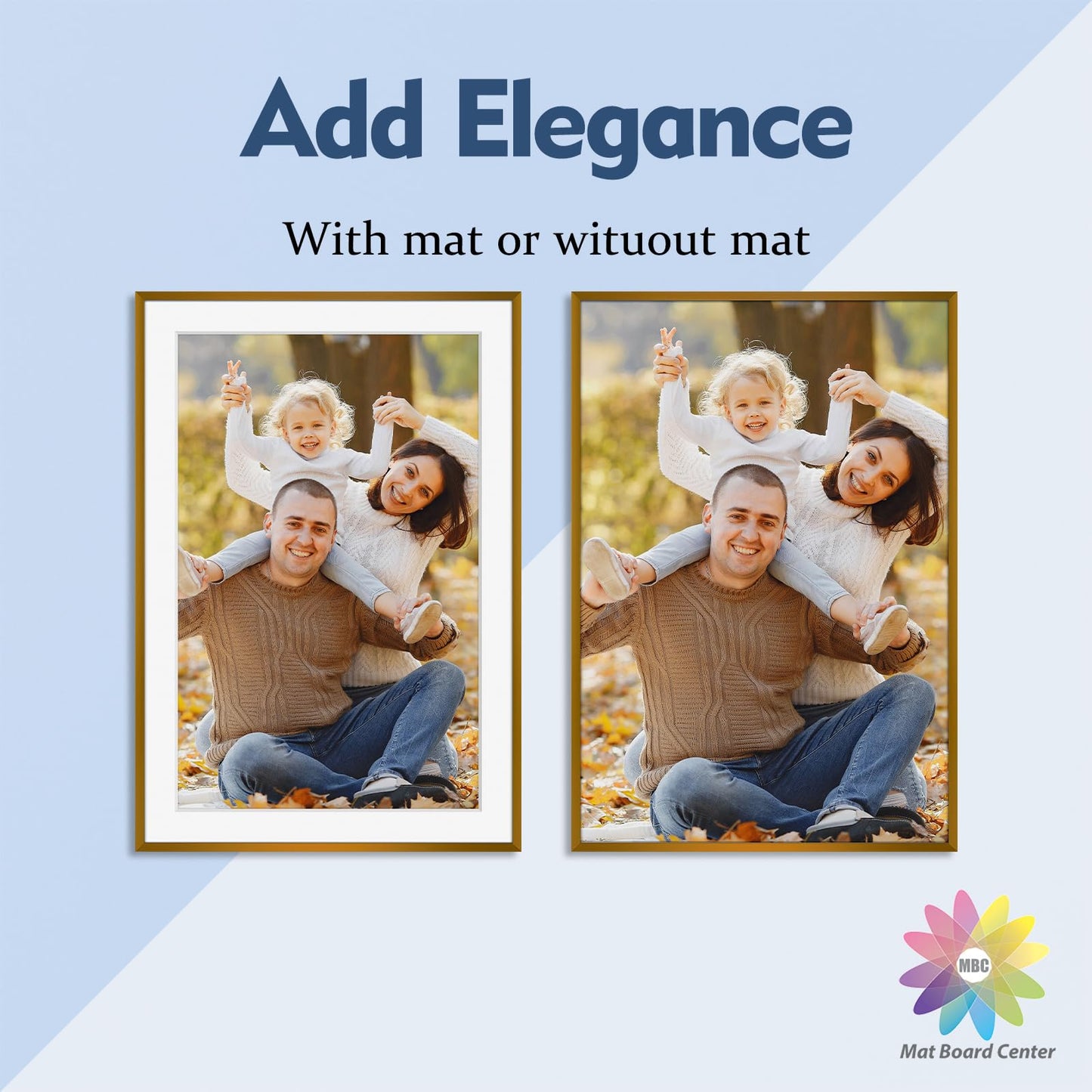Mat Board Center, 13x19 Aluminum Picture Frames, Set of 3 - Displays 11x17 Artwork with Mat - Bronze Frame with Real Glass Front - Perfect for Creating a Gallery Wall for Art Prints, Posters