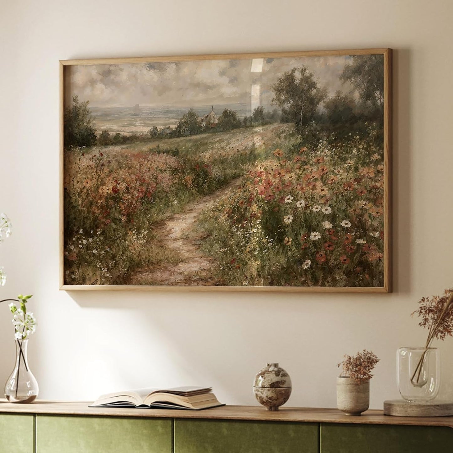 Vintage Wall Art | Rustic Autumn Landscape Canvas Print - 12”x16” Unframed Artwork for Living Room
