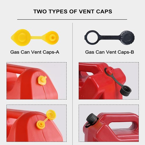 Gas Can Spout Replacement Kit - Ready-to-Use Nozzle for 1/2/5/10 Gallon Cans | 2 Kits in White