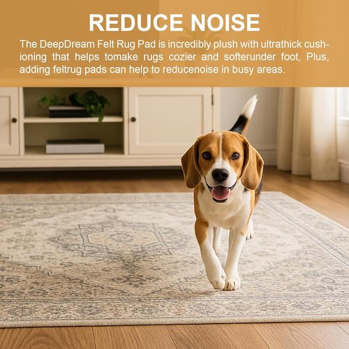 Deep Dream Rug Pad - Non-Slip 1/4" Thick Felt with Natural Rubber Backing for 2 x 8 Ft Area Rugs