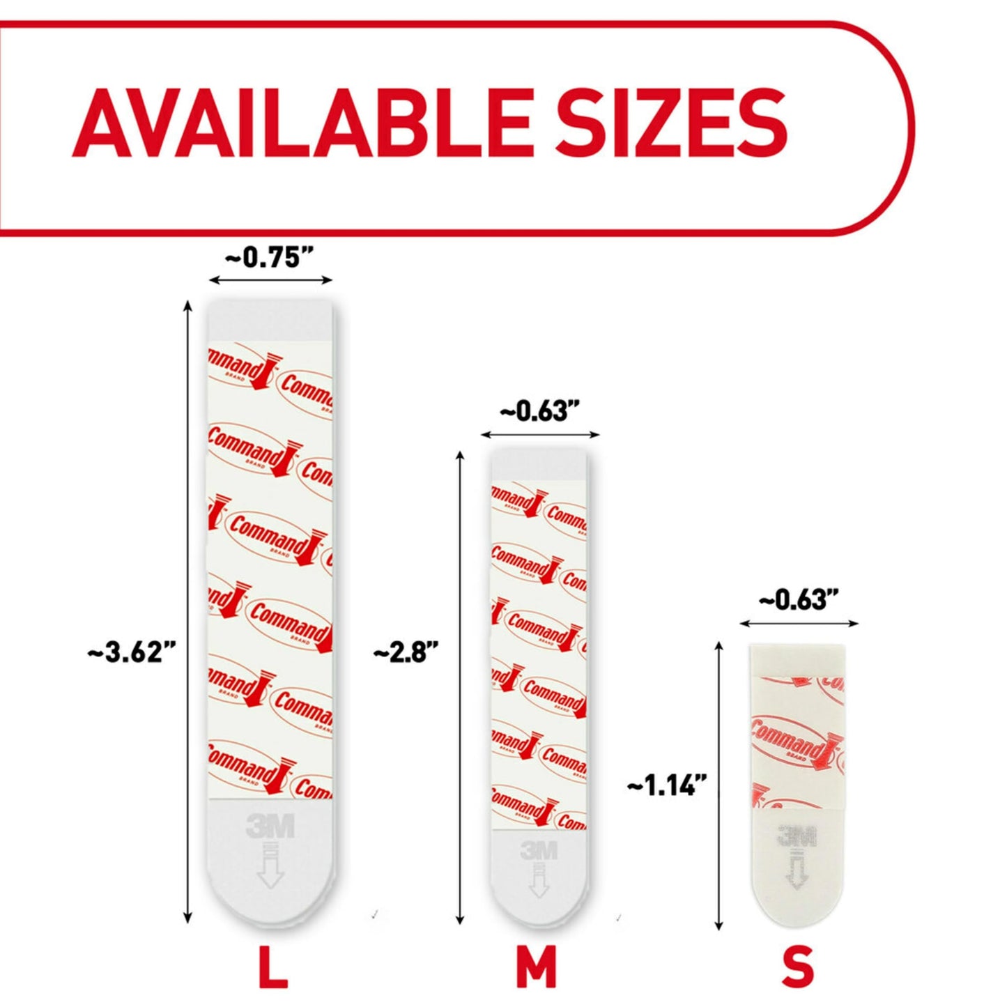 Command Indoor Small Replacement Strips, 64 Strips, Damage-Free Wall Hanging, Re-Hang Small Hooks for Home and Wall Decor, Holds up to 1 lb, White Adhesive