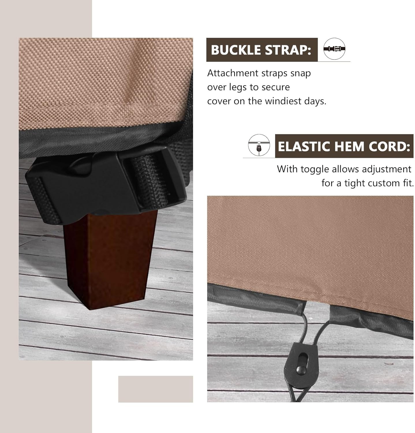 ULTCOVER Waterproof Rectangular Patio Coffee Table Cover - 48x26x18 Inch Outdoor Protection