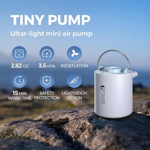 FLEXTAILGEAR Ultra-Mini Air Pump - Portable 1300mAh USB Rechargeable for Pool Floats, Air Beds & More